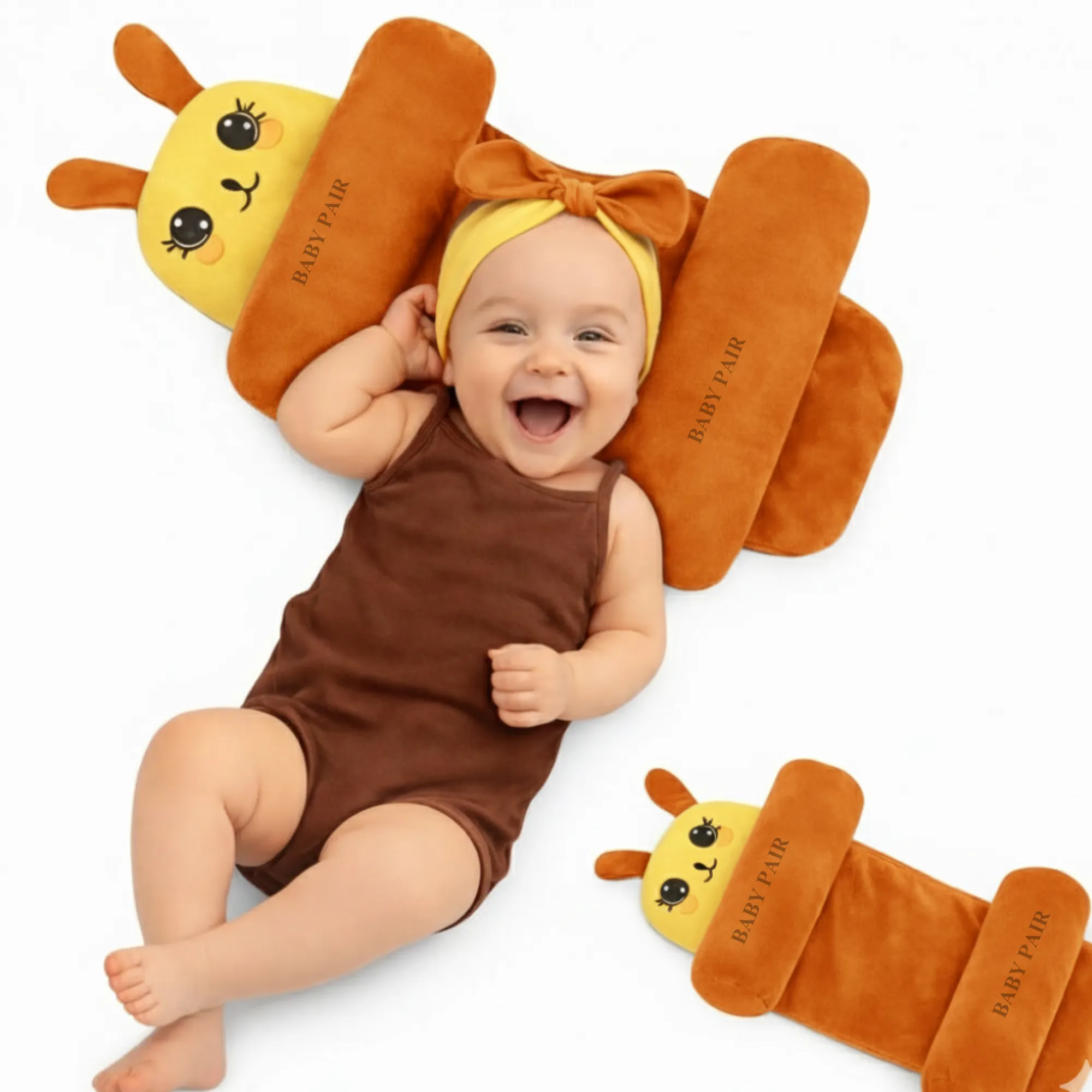 Baby sleeping pillow Bee Design Orange